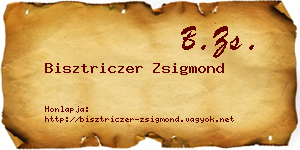 Bisztriczer Zsigmond névjegykártya